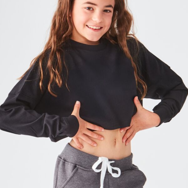 Studio Essentials Girls Boxy Raw Edge Long Sleeve Crop T-Shirt Thumbnail