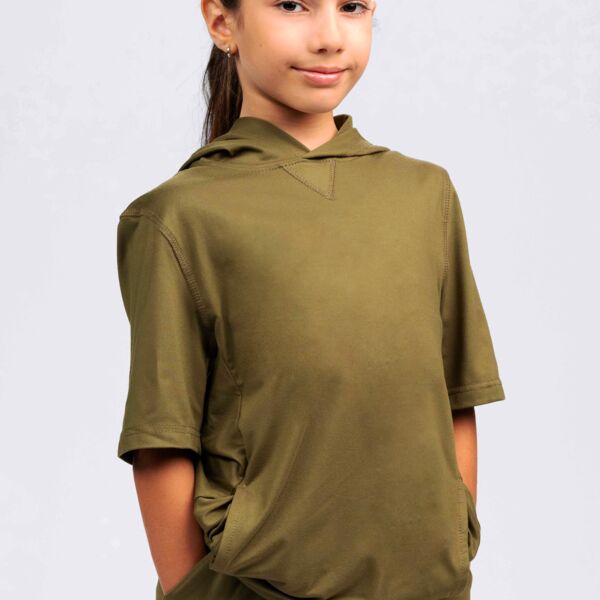 Youth Unisex Lightweight Soft-Knit Short Sleeve Hoodie Thumbnail