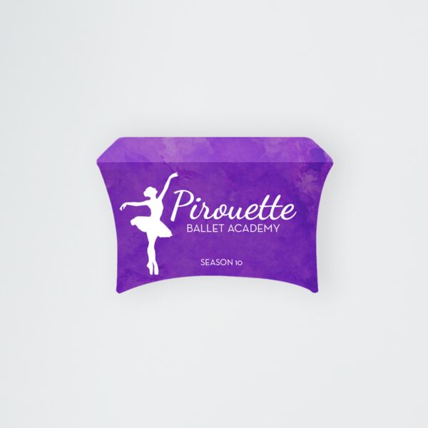 Full-Out Stretch Curved Fit Table Throw - 4ft Demo, Sampling Table, 3 sided, Open Back Thumbnail